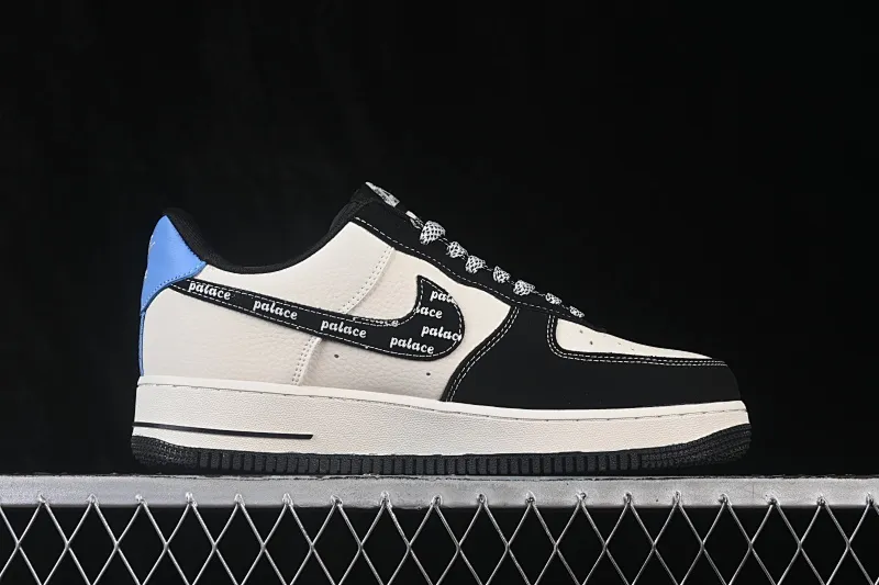 All categories Nk Air Force 1 Air Force series Nk Air Force 1 Low Air Force low-top Nike Air Force 1'07 Low Black, beige and blue contrast Air Force 1 low-top casual sneakers DW8806-005